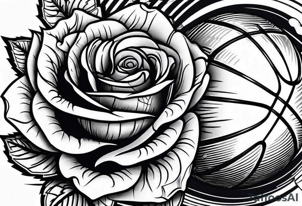 basketball, detroit , roses tattoo idea