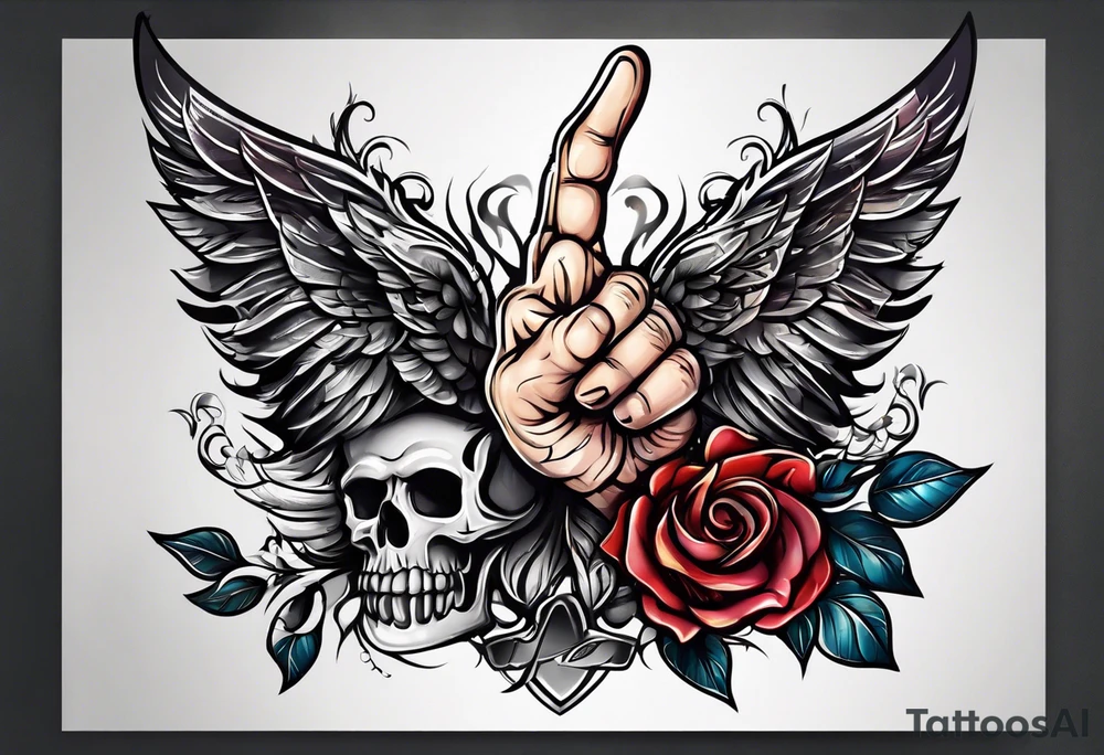 middle finger fuck you tattoo idea