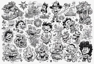 1990 nickelodeon theme montage tattoo idea