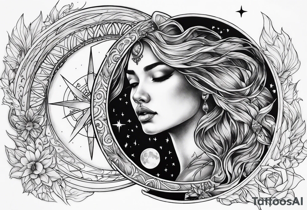 sacred moon tattoo idea