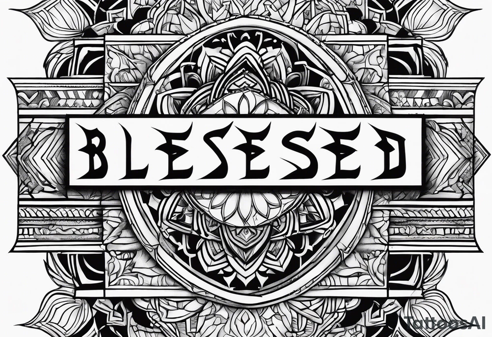 Text blessed tattoo idea