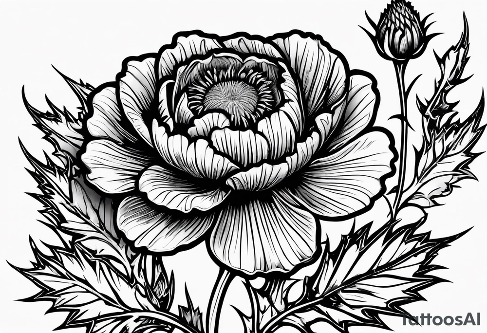 Scottish thistle, 4 leaf clover, Tudor rose tattoo idea Scottish thistle, 4 leaf clover, Tudor rose tattoo idea