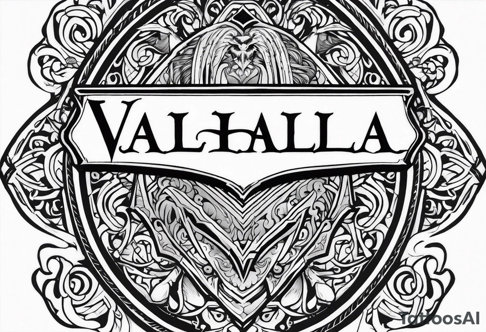 Valhalla sword shield tattoo idea