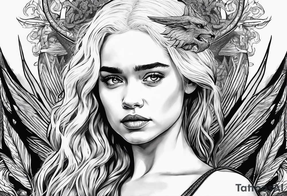 game of thrones daenerys like tim burton the whole figure in the picture tattoo idea