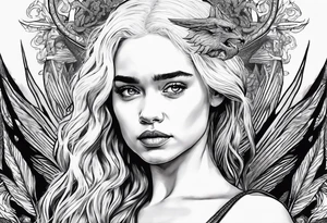 game of thrones daenerys like tim burton the whole figure in the picture tattoo idea