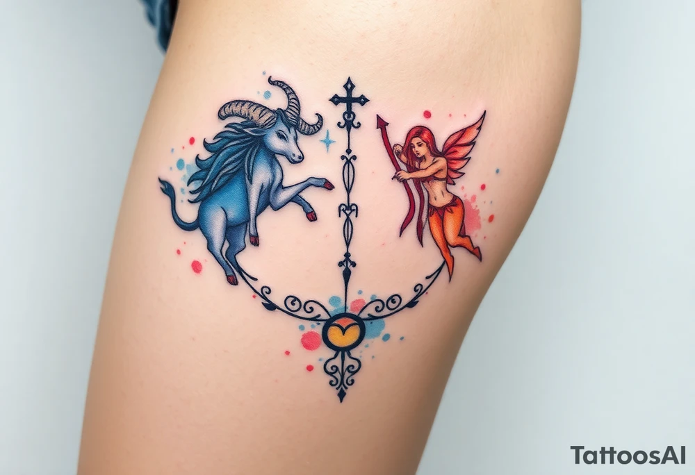Taurus, Sagittarius, Runes, twin flame, soulmate, witch, Norse tattoo idea