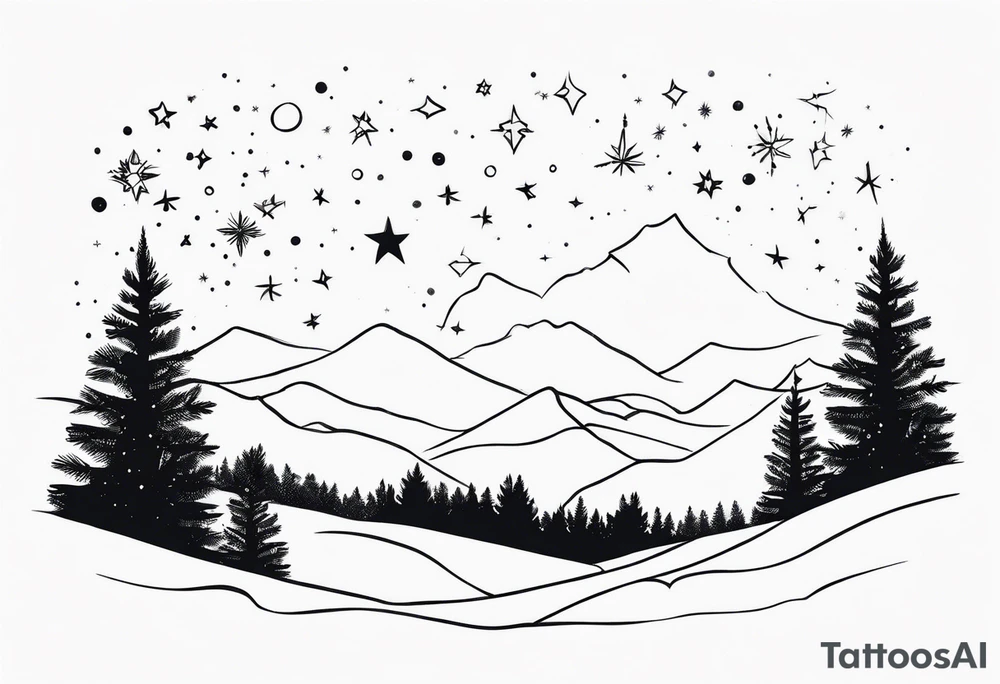 Winter night sky tattoo idea