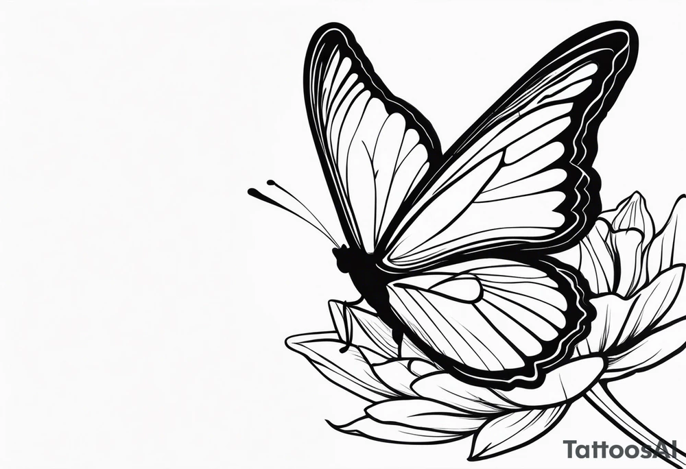 Blume Schmetterling tattoo idea