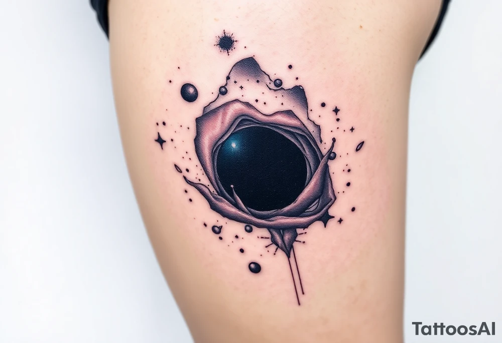 galaxy in outer space with a black hole tattoo idea