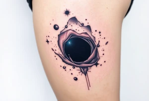 galaxy in outer space with a black hole tattoo idea