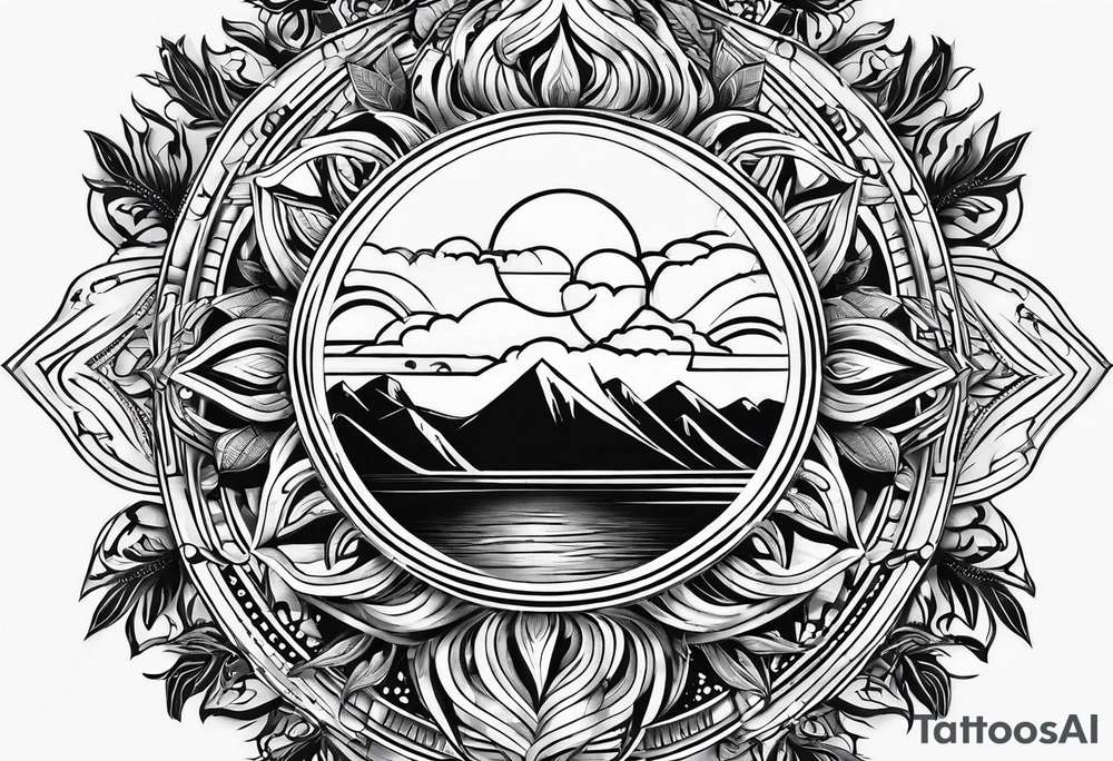 bright sun tattoo idea