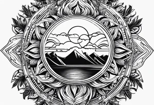 bright sun tattoo idea