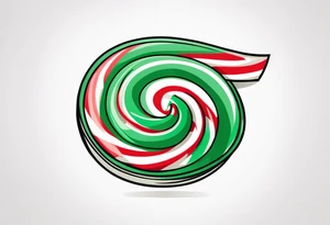 small tattoo of a green swirl peppermint candy in the wrapper tattoo idea