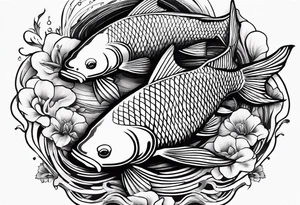 carp koi for two best friends, two names: Iris and Aurora, tattoo idea