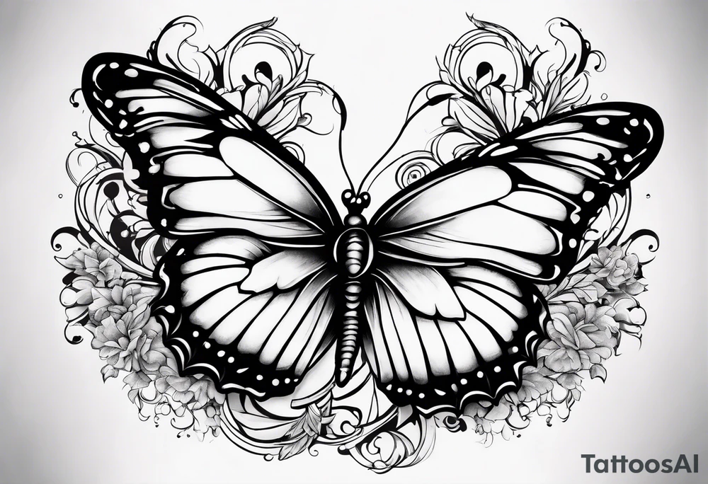 butterfly’s flying up my arm with some clouds and maybe some roman numerals tattoo idea