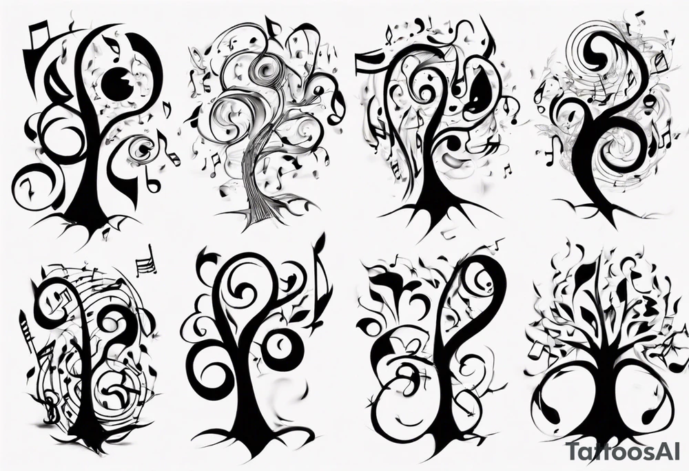 music speaker note tree stave notes tattoo idea