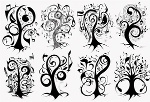 music speaker note tree stave notes tattoo idea
