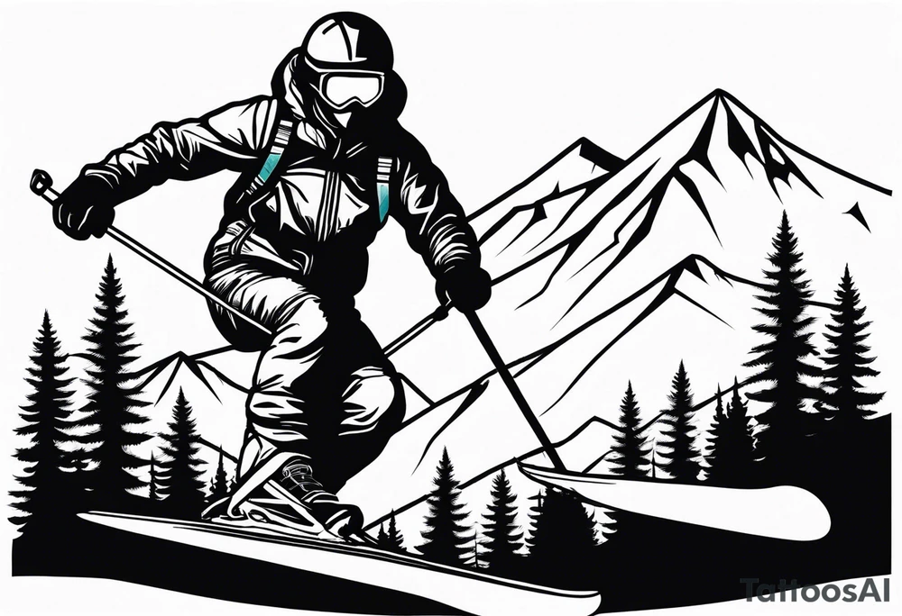 skiing tattoo idea