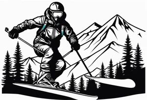 skiing tattoo idea
