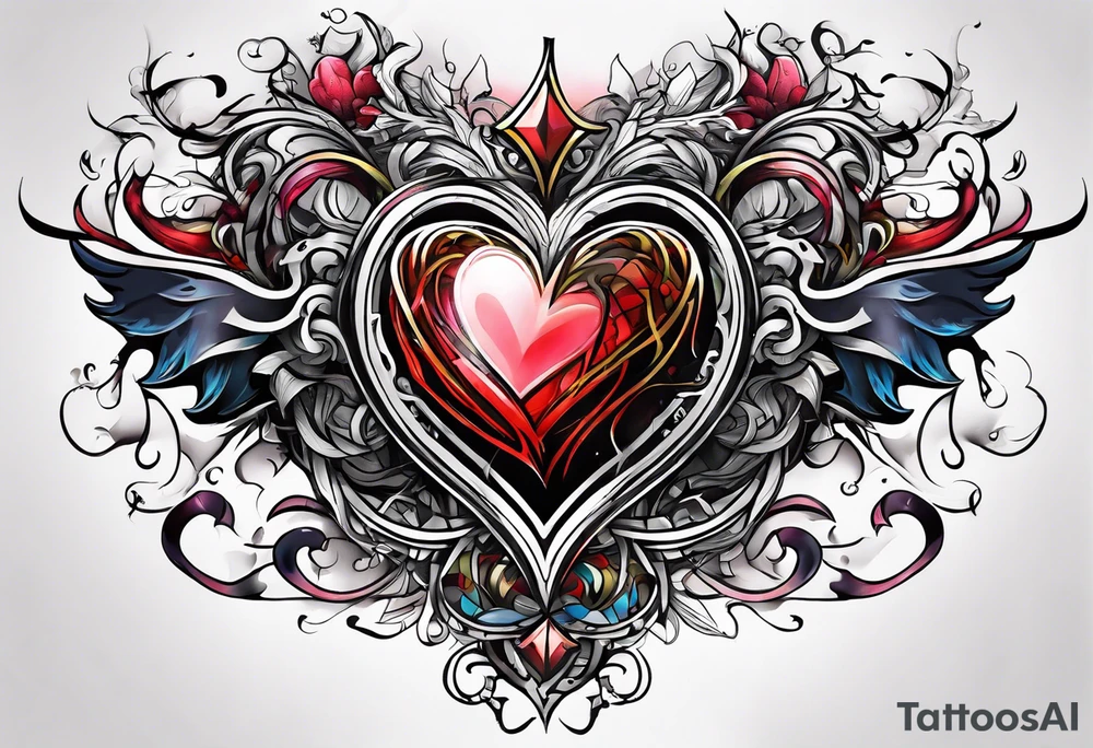 Confusion chaos heart tattoo idea