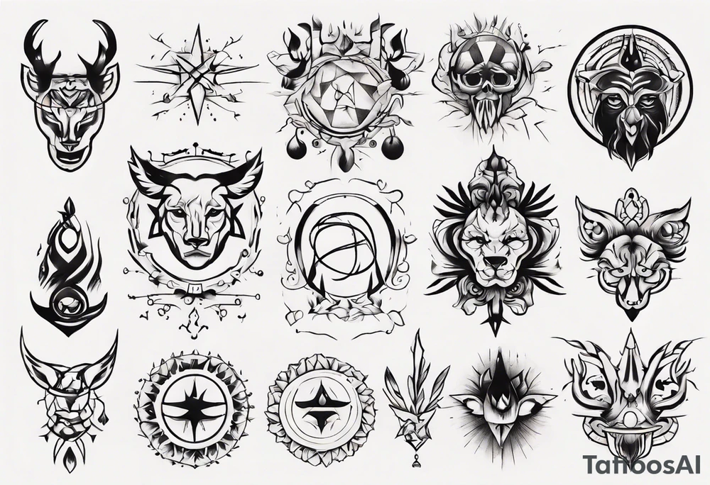Minimalist Ornemental traditional tattoo idea