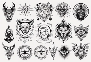 Minimalist Ornemental traditional tattoo idea