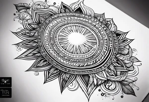 sun sleeve tattoo idea