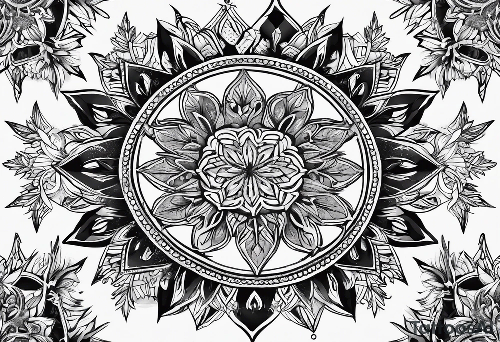 Aggressive Snowflake mandala tattoo idea