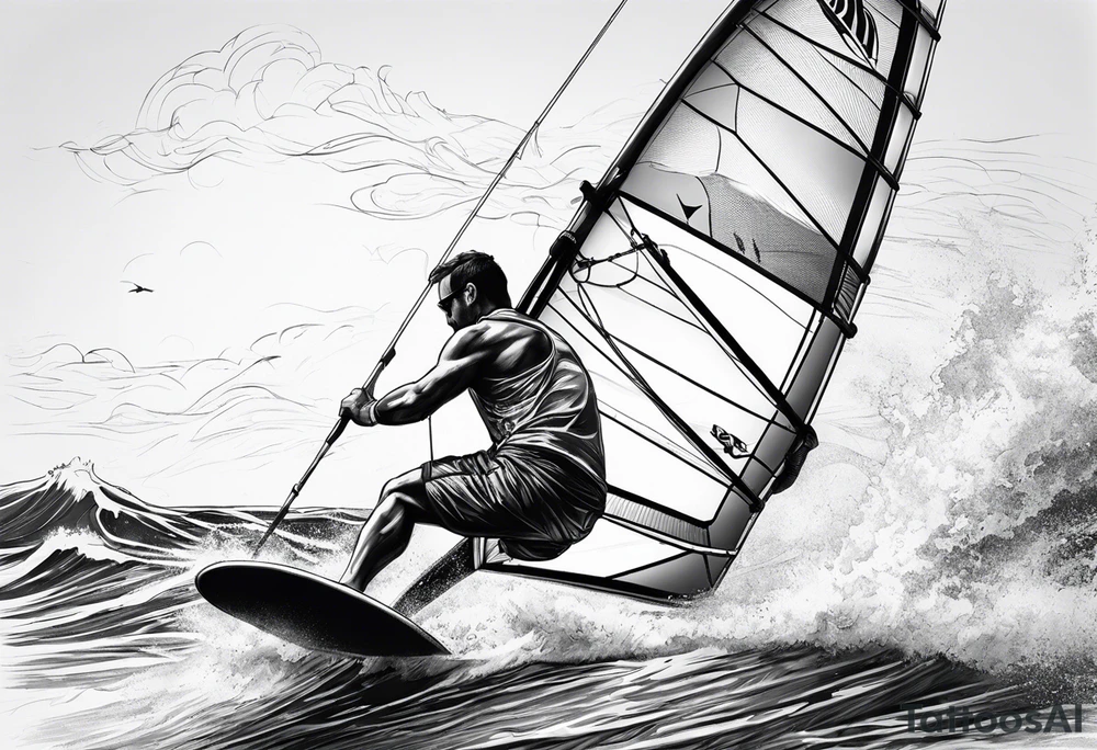 Windsurfer im Meer tattoo idea