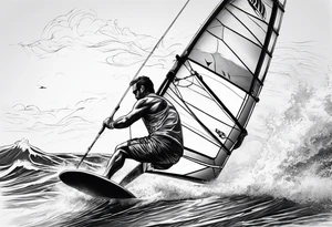 Windsurfer im Meer tattoo idea