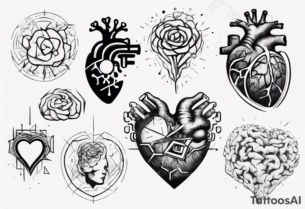 Heart and brain floating away tattoo idea