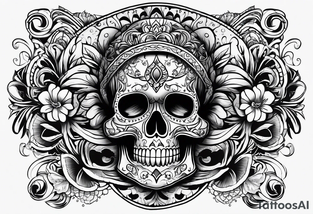 mexican skull tattoo idea