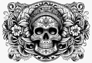 mexican skull tattoo idea
