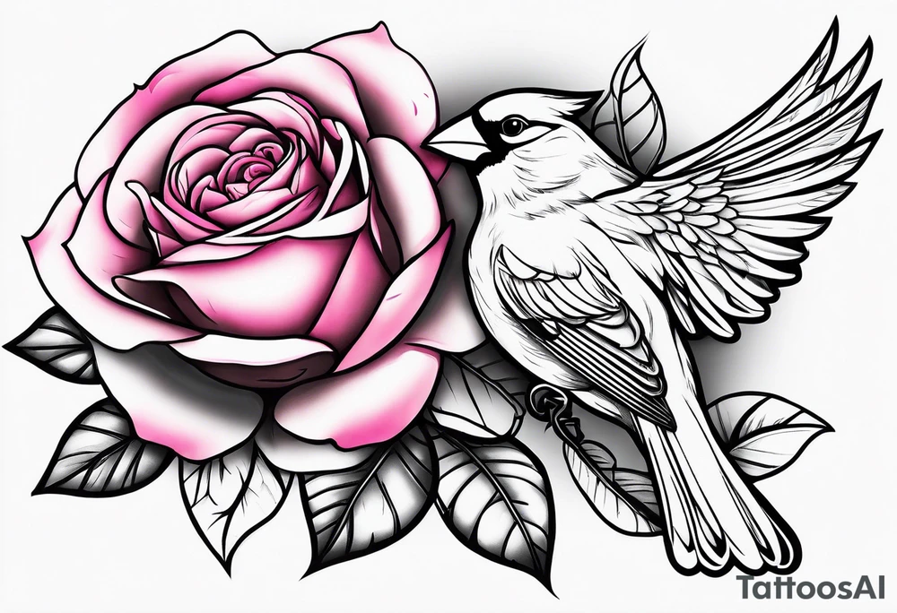 breast cancer memorial right forearm tattoo incorporating roses and a cardinal into the tattoo tattoo idea