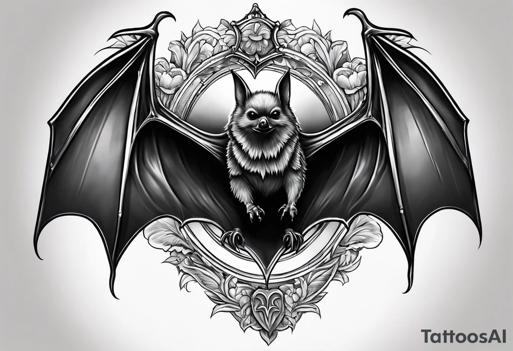 bat hugging another bat tattoo idea