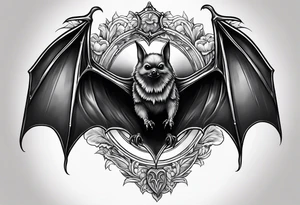 bat hugging another bat tattoo idea