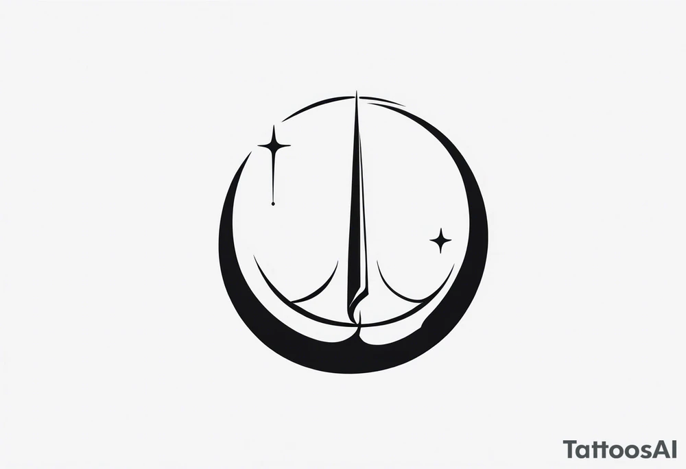 Symbol of Jedi, symbol of Crescent moon downward, symbol of peace, symbol of Atheist, symbol of freedom all combined into one tattoo idea