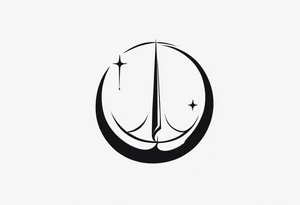 Symbol of Jedi, symbol of Crescent moon downward, symbol of peace, symbol of Atheist, symbol of freedom all combined into one tattoo idea