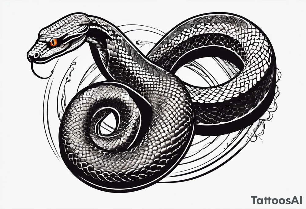 snake fast slithering from above simple tattoo idea