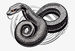 snake fast slithering from above simple tattoo idea