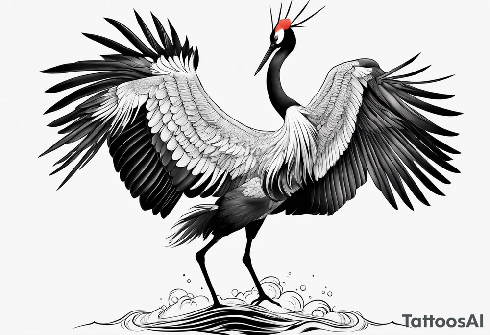 Japanese crane tattoo idea