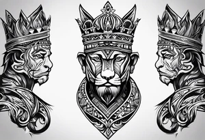 A king tattoo drawn in a tribal style. tattoo idea