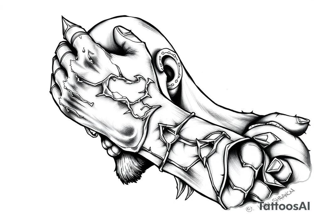 thanos with infinity gaulet tattoo idea