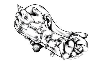 thanos with infinity gaulet tattoo idea