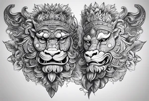 Balanise Barong side view tattoo idea