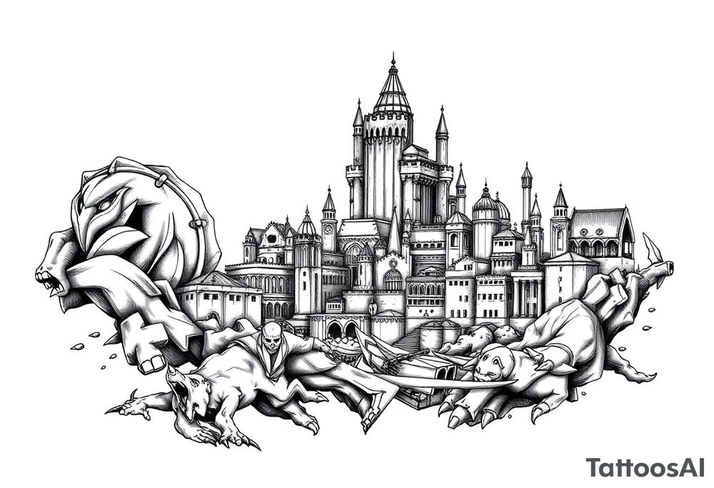 city of 
Atlantis tattoo idea