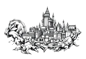 city of 
Atlantis tattoo idea