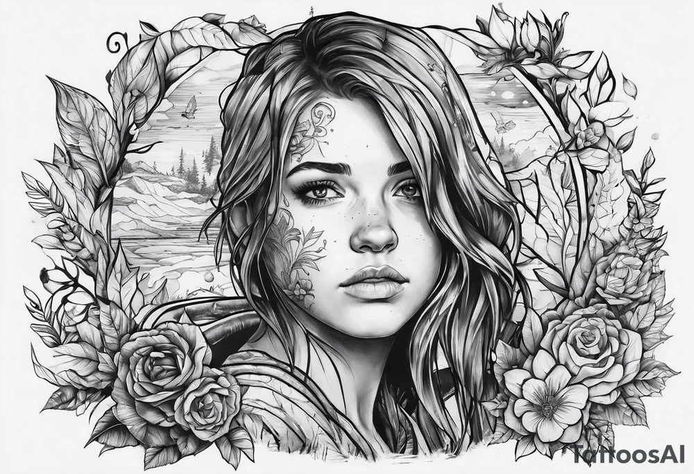 The last of us ellie right pec chest tattoo face tattoo idea