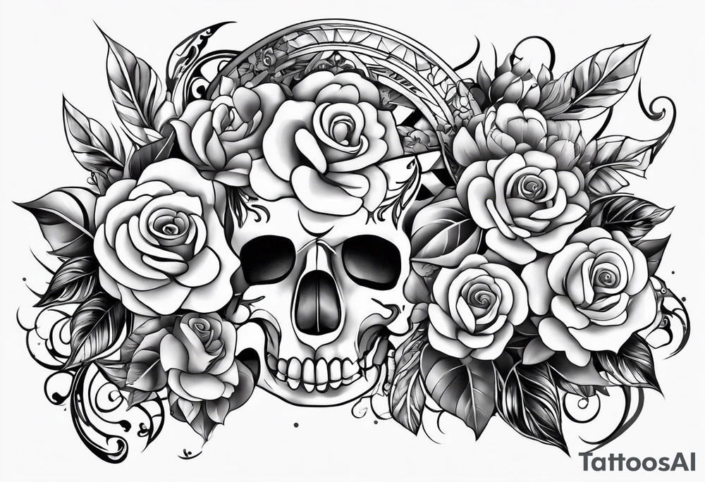 strapshalter mit blumen tattoo idea