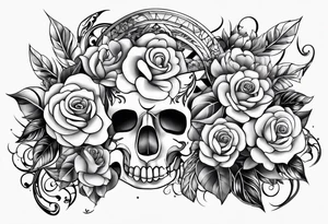 strapshalter mit blumen tattoo idea